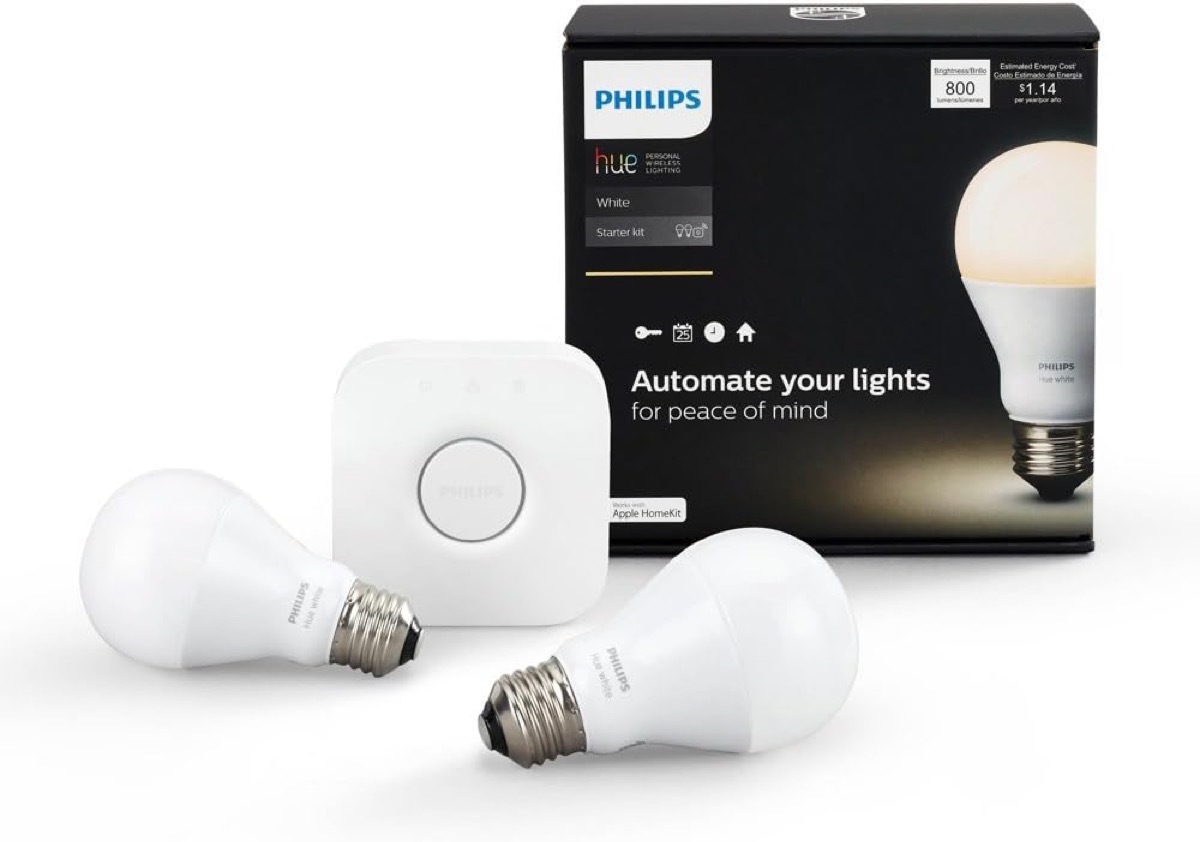 Philips Hue White starter kit with two bulbs and Hue Bridge